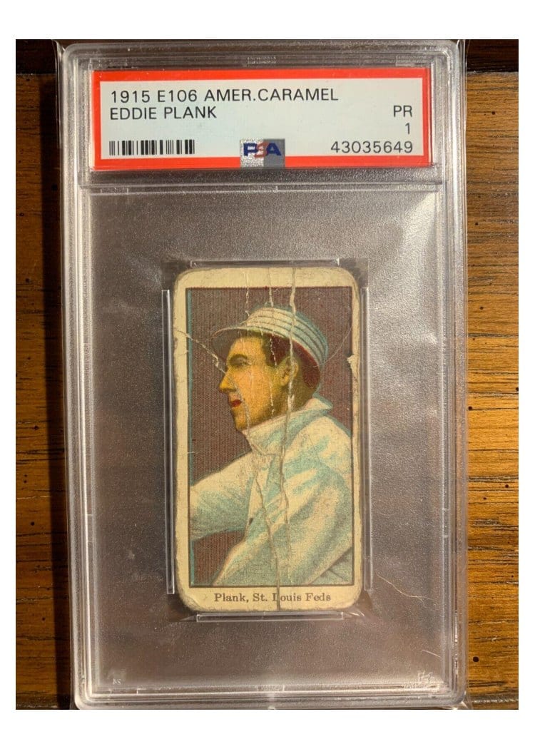 1915 E106 American Caramel Eddie Plank card