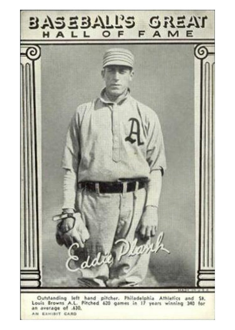 1948 Baseball's Great Hall of Fame Exhibits Eddie Plank card