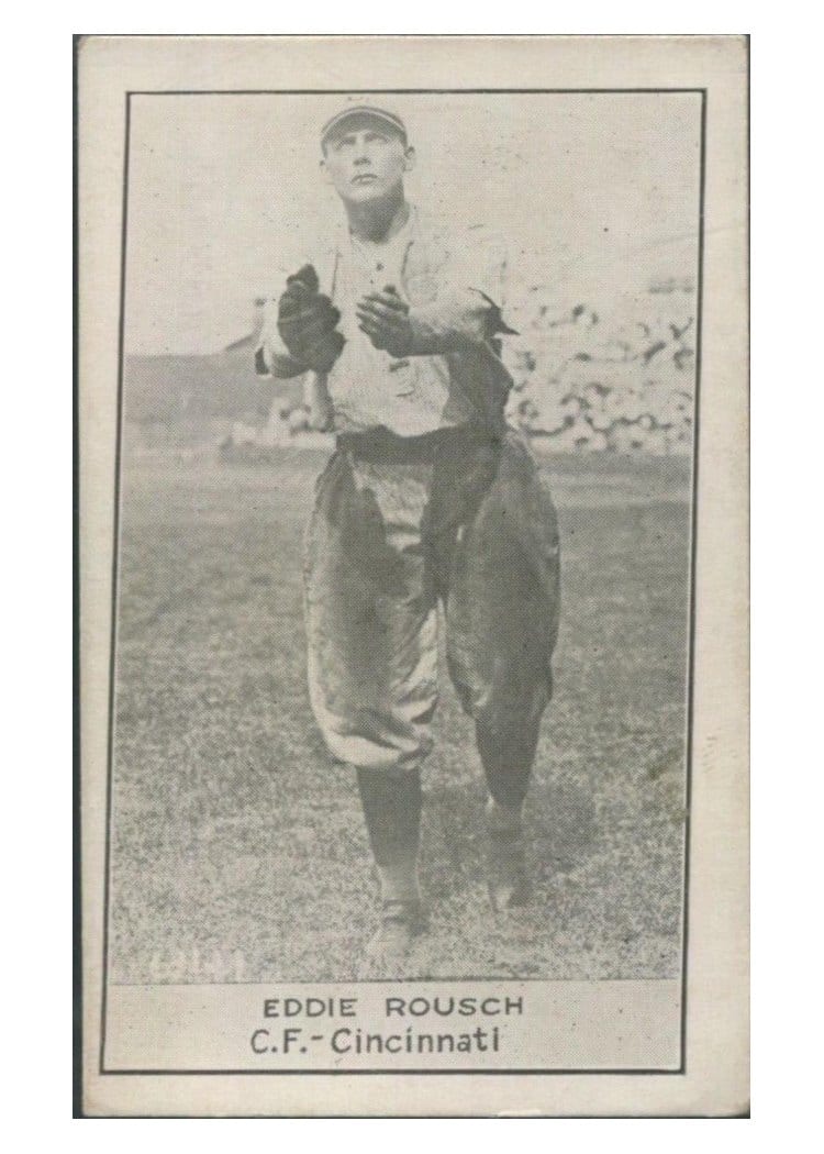 1921 E220 National Caramel Eddie Rousch card