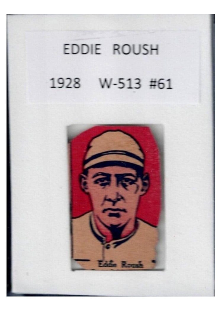 1928 W513 Hand Cut Eddie Roush #61 card
