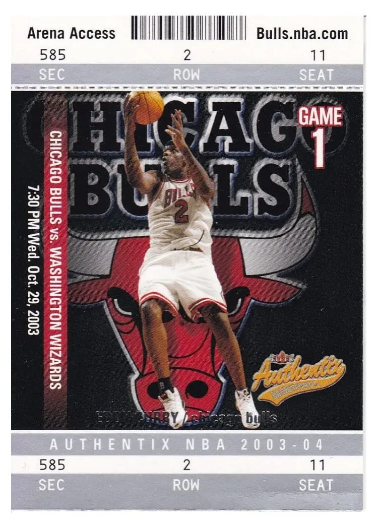 2003 Fleer Authentix Eddy Curry #41 card