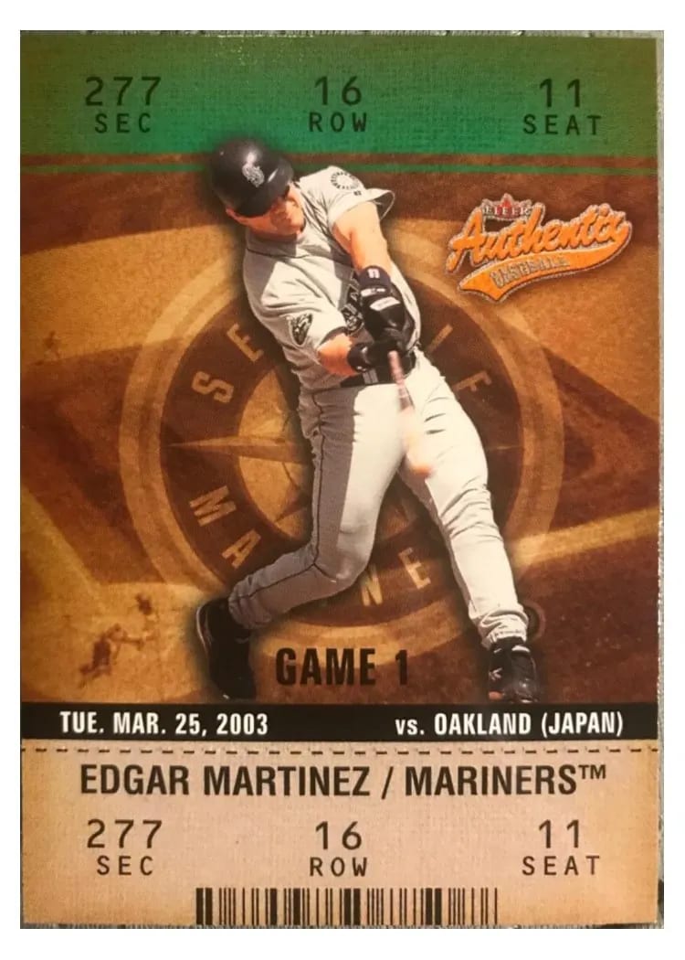 2003 Fleer Authentix Edgar Martinez #33 card