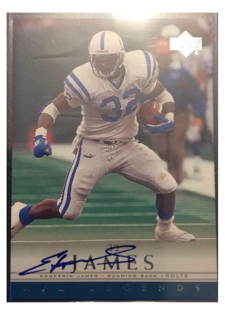 2000 Upper Deck Legends Autographs Edgerrin James card