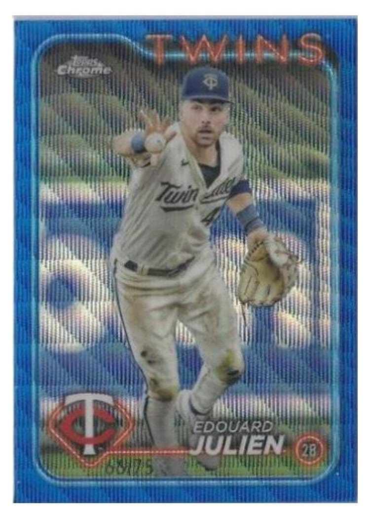2024 Topps Chrome Base Set Edouard Julien Blue Wave Refractor #152 card