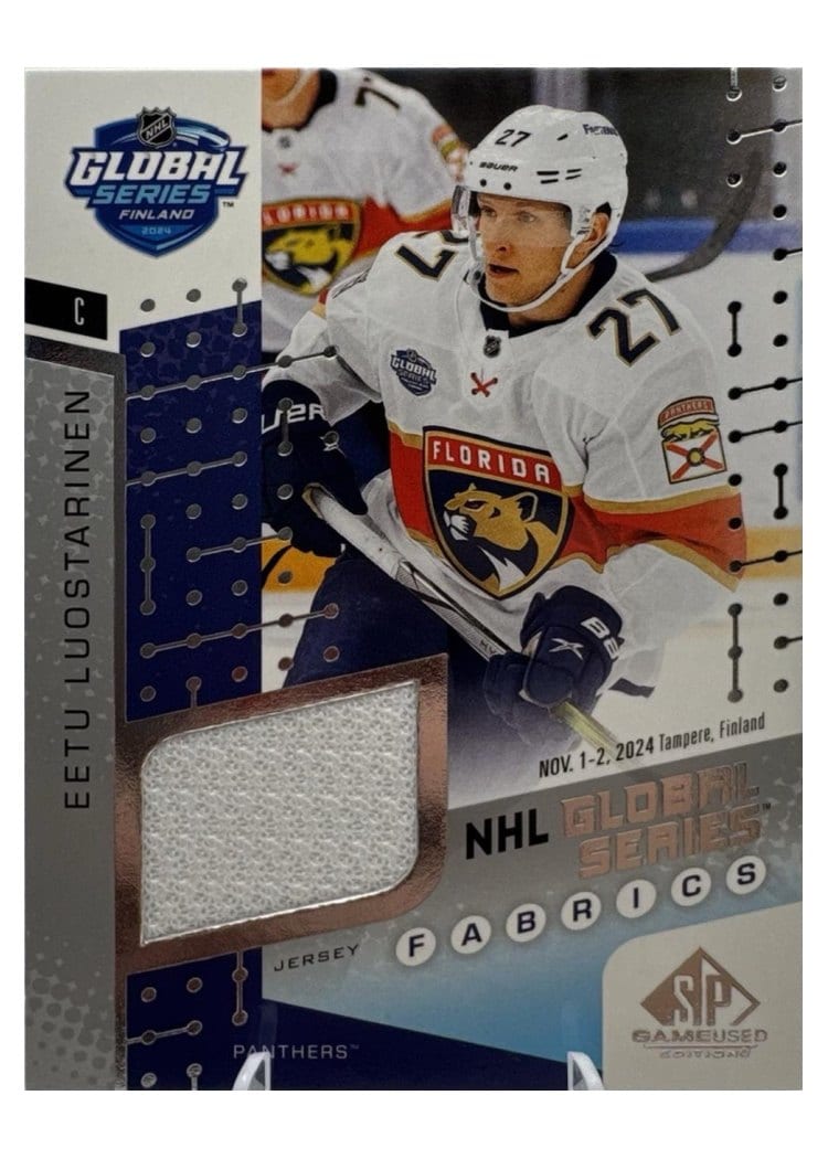 2025-26 SP Game Used 2024 Global Series Stars vs. Panthers Fabrics Eetu Luostarinen #GSF2-20 card