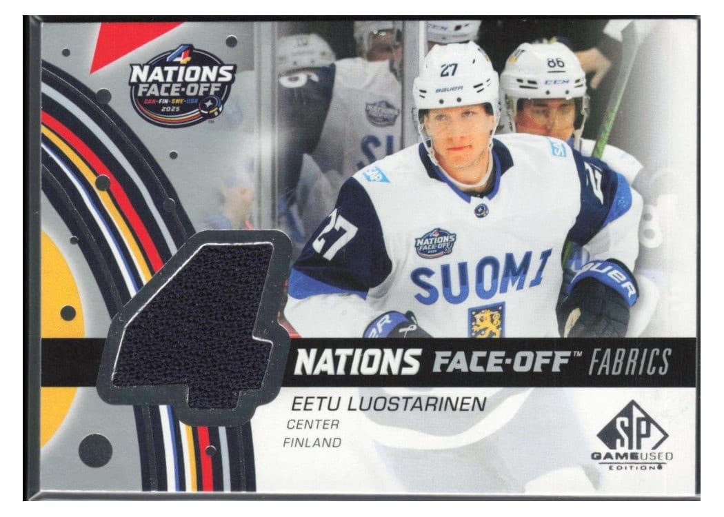 2025-26 SP Game Used 2025 4 Nations Face-Off Fabrics Eetu Luostarinen #4N-EL