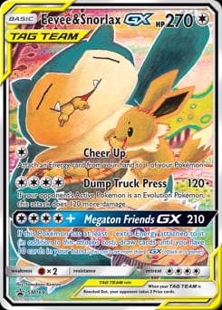 2017 SM Black Star Promos Eevee & Snorlax-GX #SM169 card