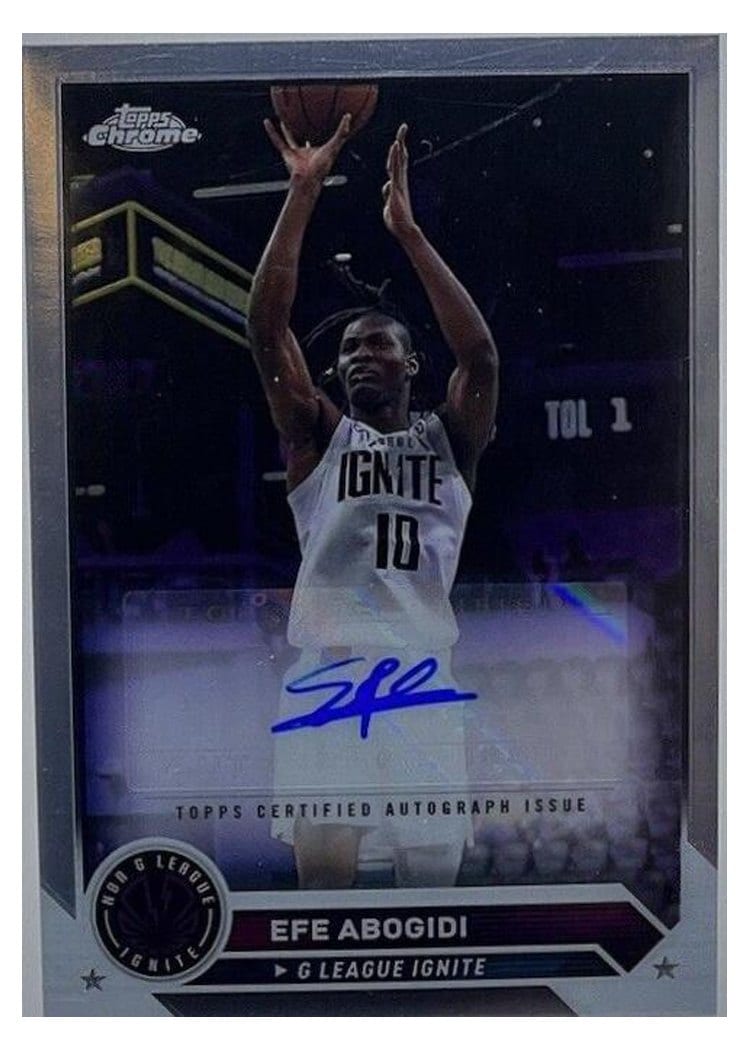 2023-24 Topps G League Chrome Autographs Efe Abogidi #AC-EA card