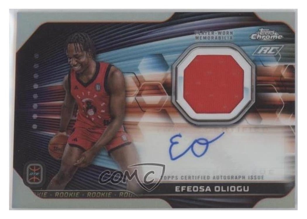 2023-24 Topps Chrome OTE Rookie Jersey Autographs Efeosa Oliogu #RJA-EO card