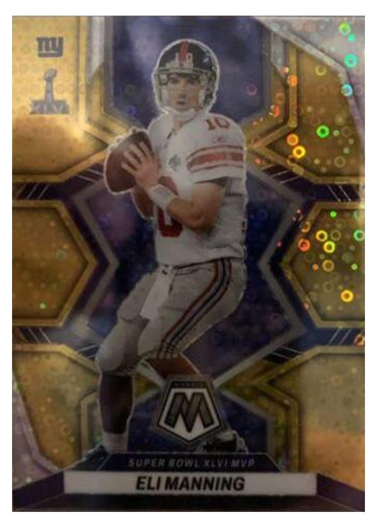 2022 Panini Mosaic Base Set Eli Manning No Huddle Gold #300 card