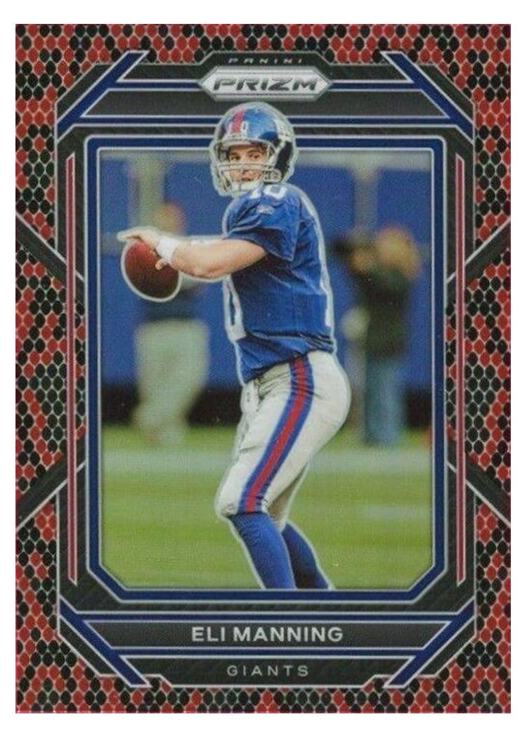 2022 Panini Prizm Base Set Eli Manning Snakeskin #223 card