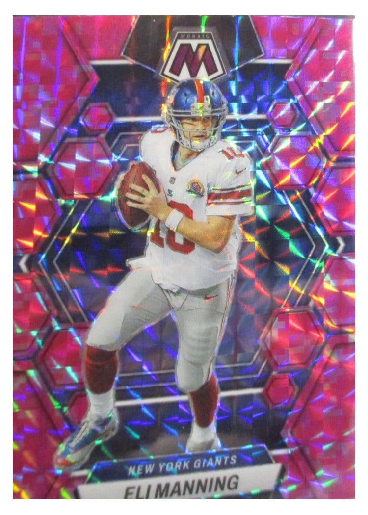 2023 Panini Mosaic Base Set Eli Manning Pink Fluorescent #179 card