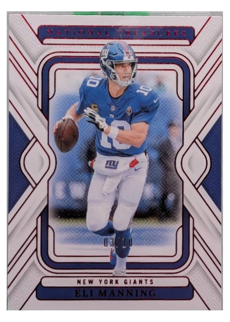 2024 Panini National Treasures Base Set Eli Manning #75 card