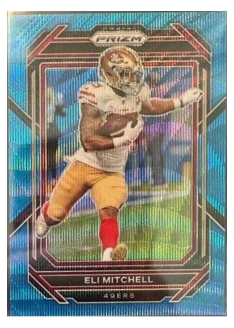 2022 Panini Prizm Base Set Eli Mitchell Blue Wave #264 card