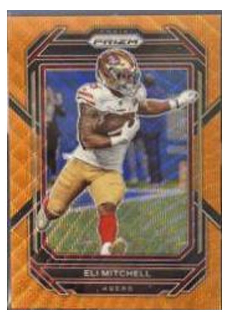 2022 Panini Prizm Base Set Eli Mitchell Orange Wave #264 card