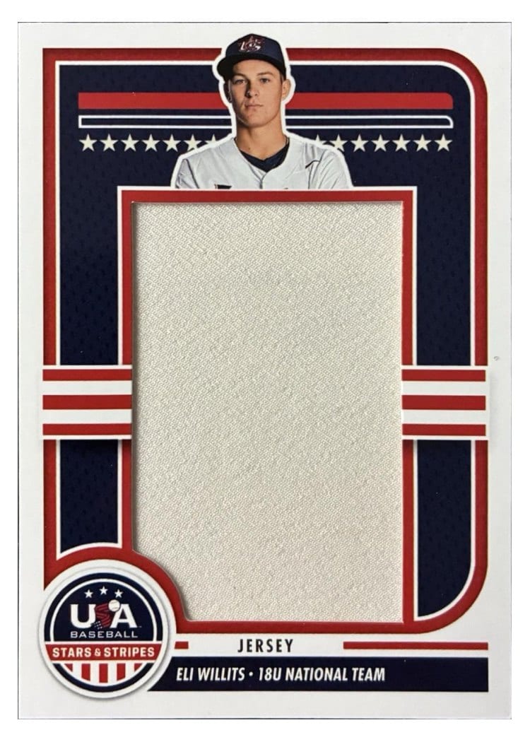 2025 Panini Stars & Stripes Jumbo Material Batting Glove Brand Logo Eli Willits #JMJ-EW card