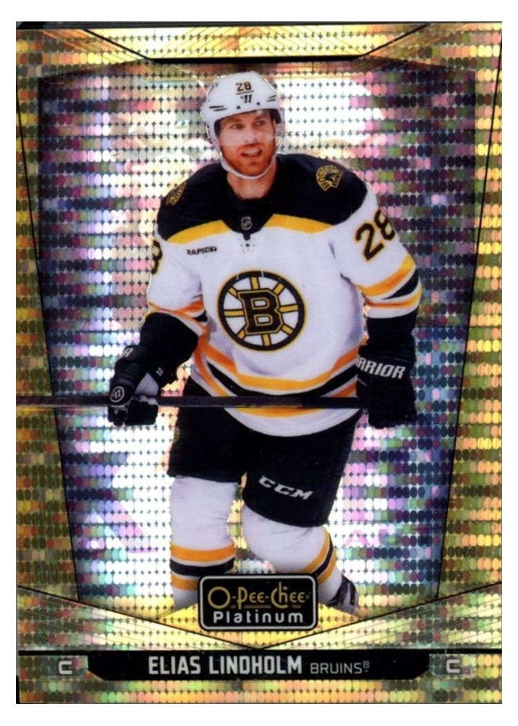 2024-25 O-Pee-Chee Platinum Base Set Elias Lindholm Seismic Gold #17 card