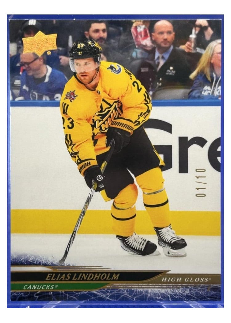 2024-25 Upper Deck Base Set Elias Lindholm High Gloss #686 card