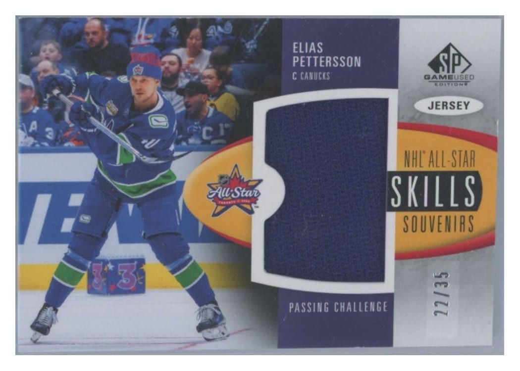2024-25 SP Game Used 2024 All-Star Skills Souvenirs Jersey Relics Elias Pettersson #SV-EP card