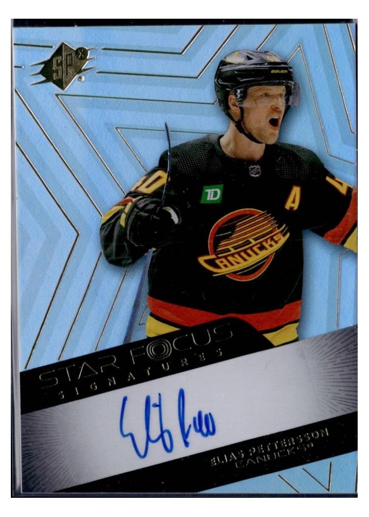 2024-25 SPx Star Focus Signatures Elias Pettersson #SF-EP card