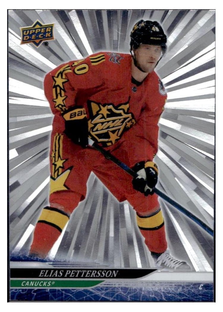 2024-25 Upper Deck Base Set Elias Pettersson Outburst Silver #693 card