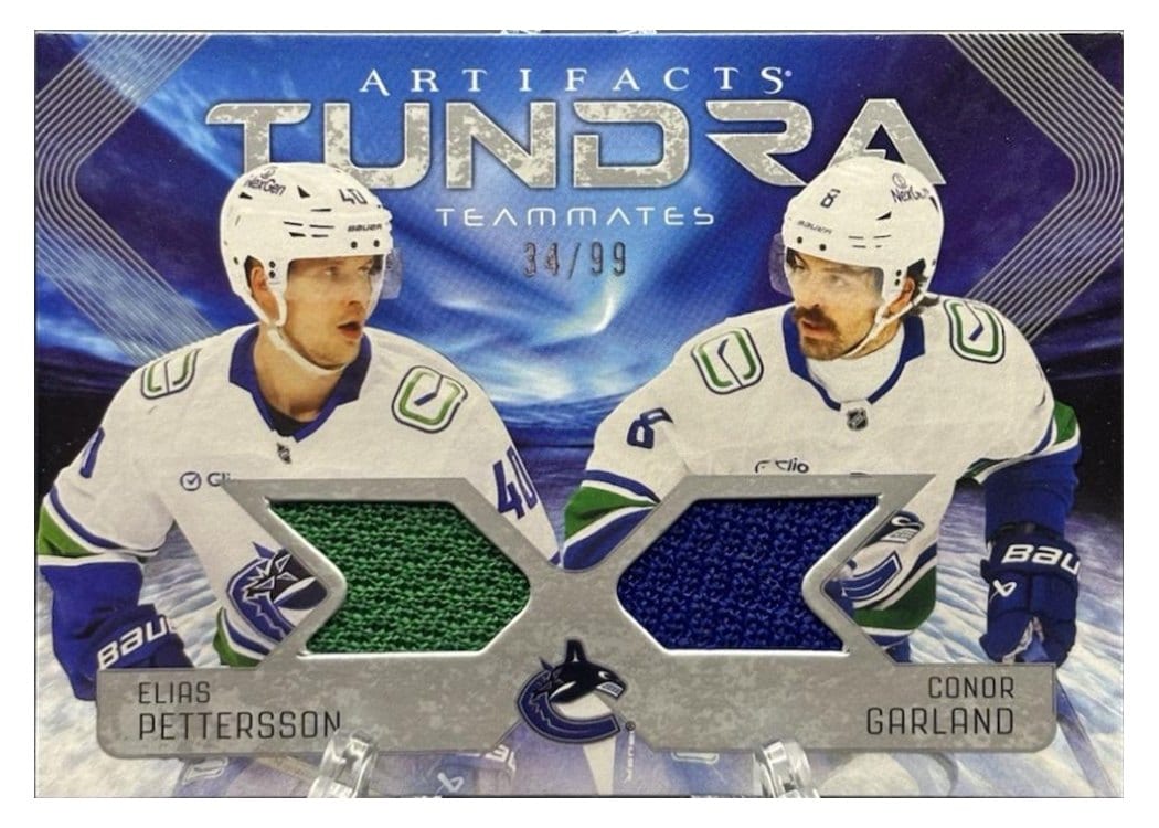 2025-26 Upper Deck Artifacts Tundra Teammates Duos Elias Pettersson/Conor Garland #T2-PG card