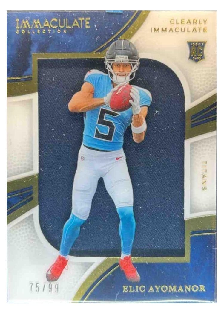 2025 Panini Immaculate Clearly Immaculate Rookie Jerseys Elic Ayomanor #7 card