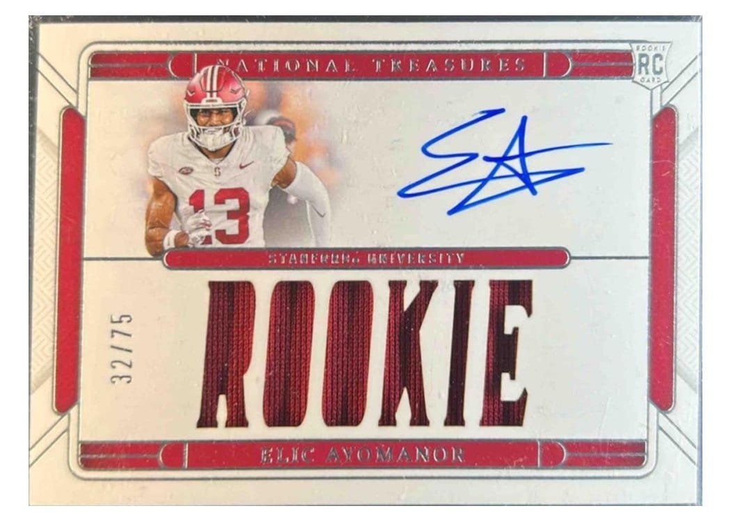 2025 Panini National Treasures Collegiate Team Slogan Signatures Die Cuts Elic Ayomanor #24 card