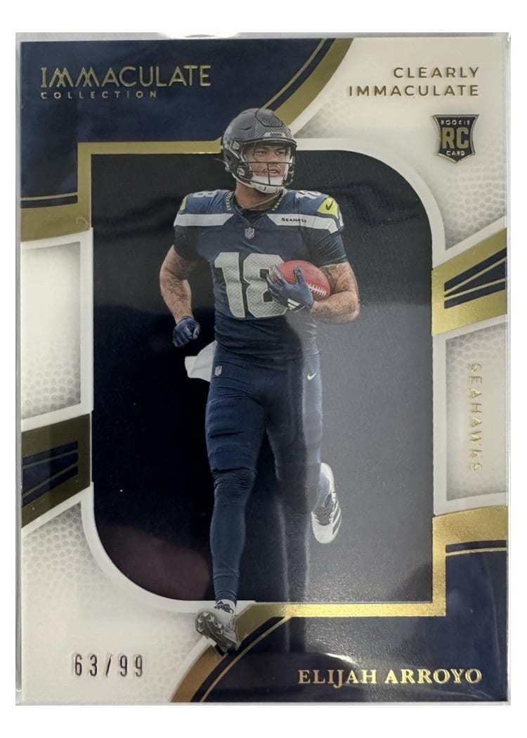 2025 Panini Immaculate Clearly Immaculate Rookie Jerseys Elijah Arroyo #8 card