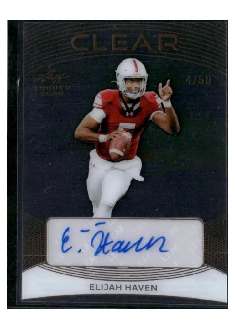 2025 Leaf Trinity Clear Autograph Elijah Haven #CA-EH1 card
