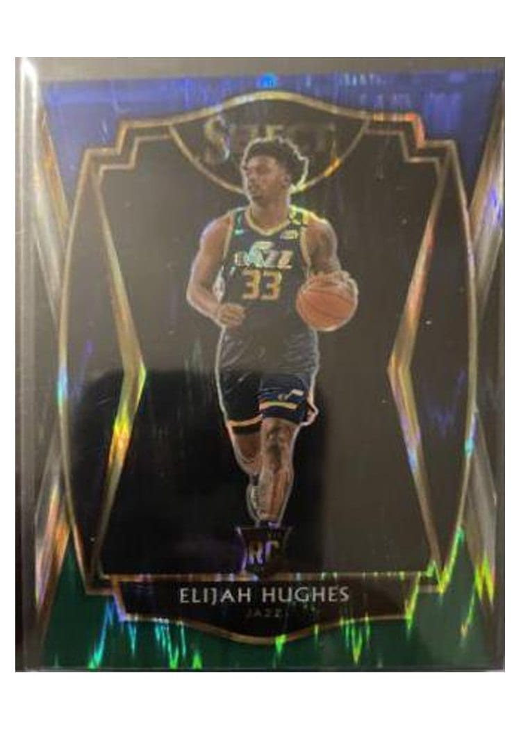 2020-21 Panini Select Base Set Elijah Hughes Blue Prizm #168 card