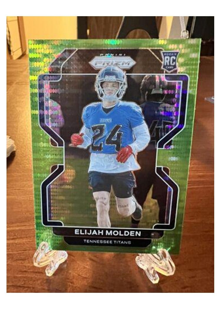 2021 Panini Prizm Base Set Elijah Molden Green Prizm #422 card