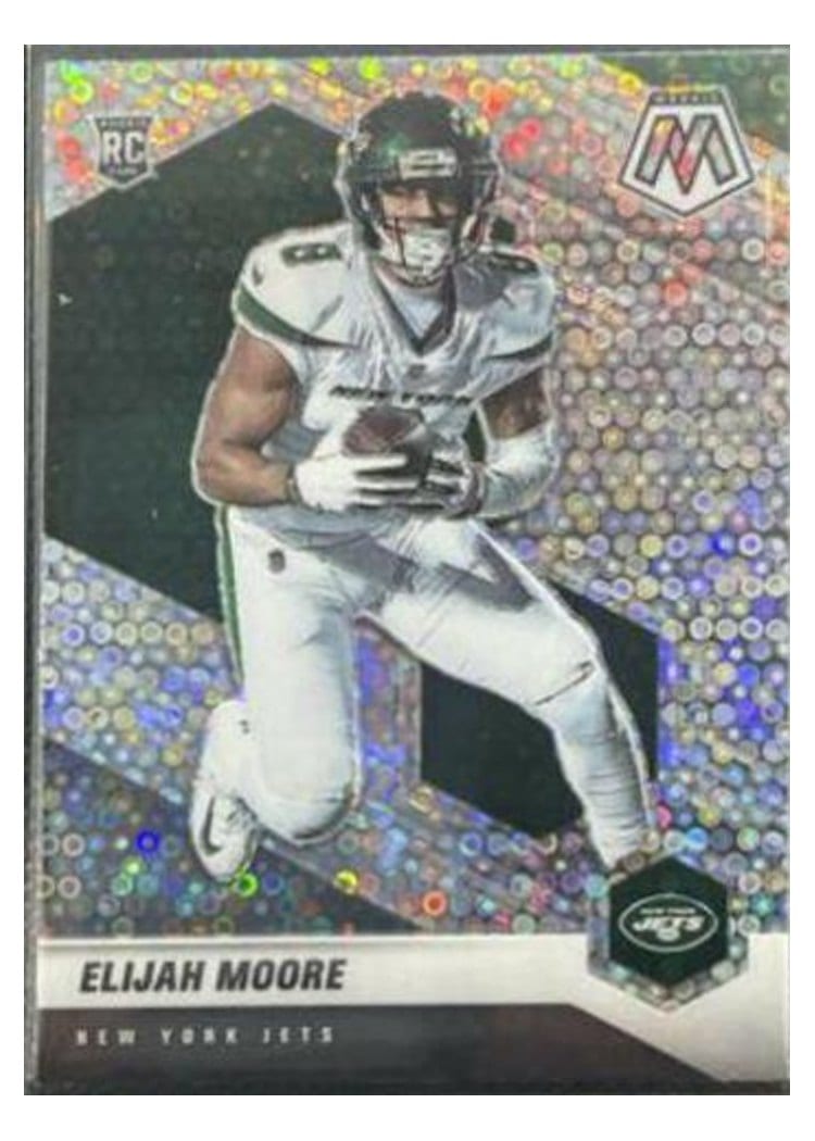 2021 Panini Mosaic Base Set Elijah Moore No Huddle Silver Mosaic #316 card