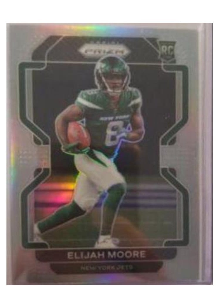 2021 Panini Prizm Base Set Elijah Moore SP Variation Silver Prizm #346 card