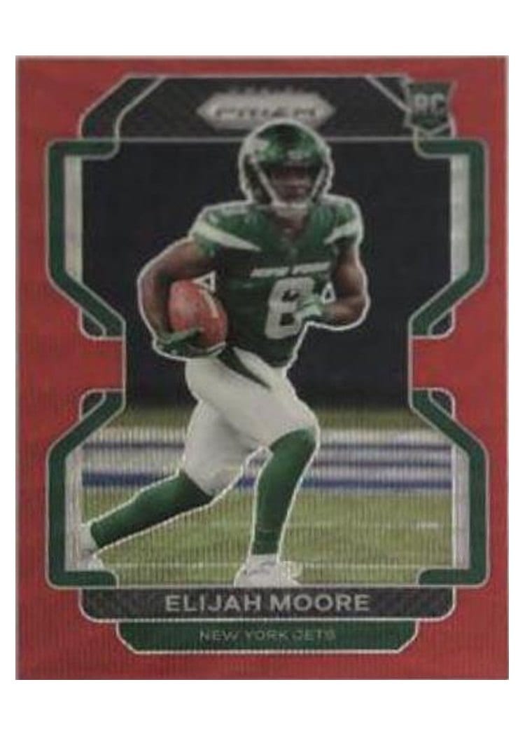 2021 Panini Prizm Base Set Elijah Moore Red Wave Prizm #346 card