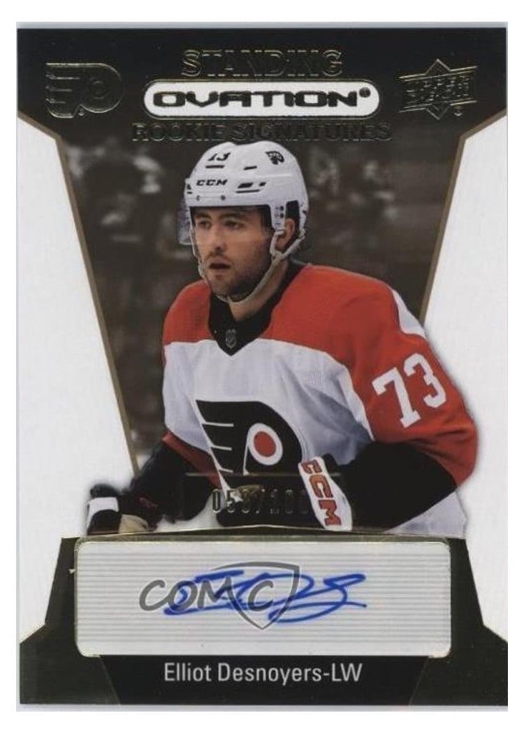 2023-24 Upper Deck Ovation Standing Ovation Rookie Signatures Elliot Desnoyers #SORS-ED card