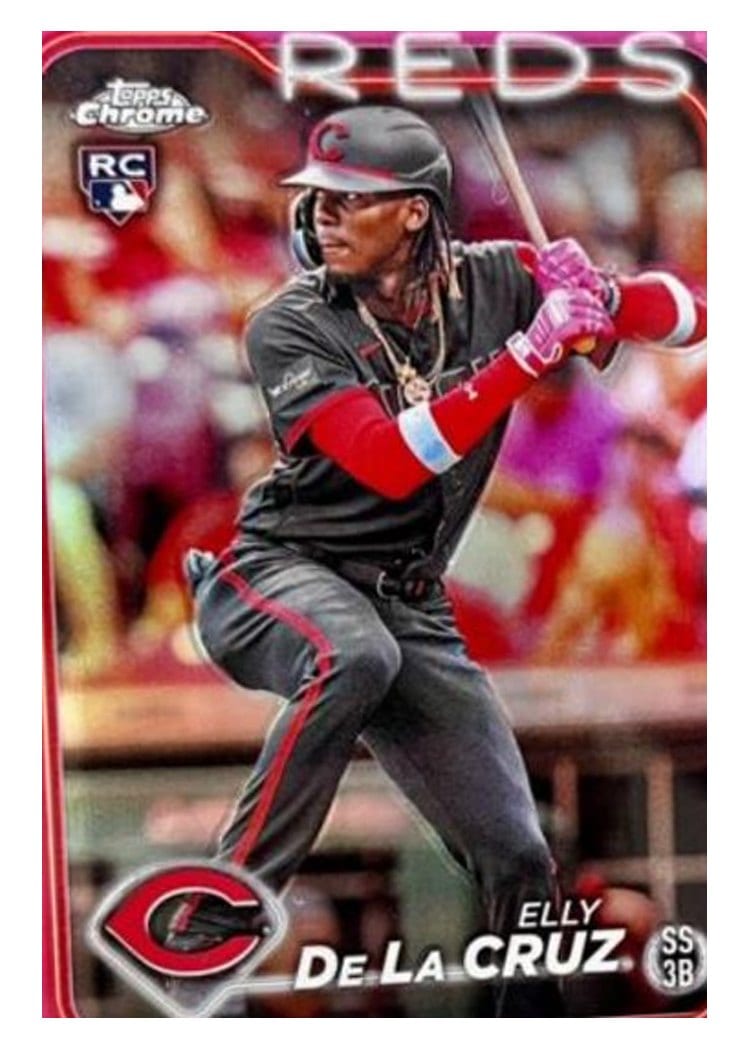 2024 Topps Chrome Elly De La Cruz Pink Refractor #44 card
