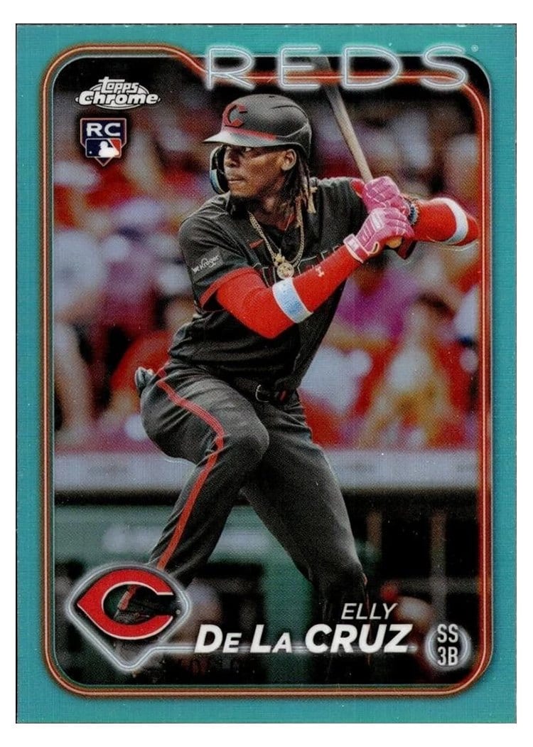 2024 Topps Chrome Elly De La Cruz Aqua Refractor #44 card