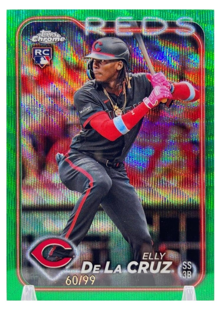 2024 Topps Chrome Elly De La Cruz Green Wave Refractor #44 card