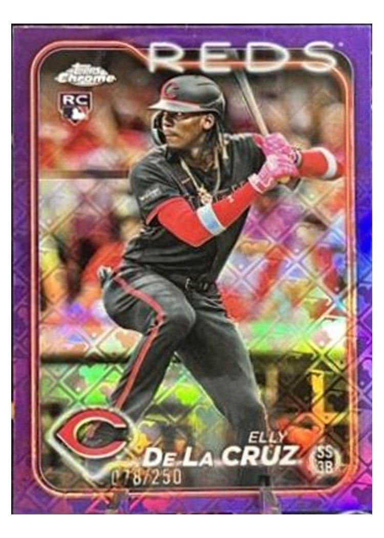2024 Topps Chrome Elly De La Cruz Logofractor Purple #44 card