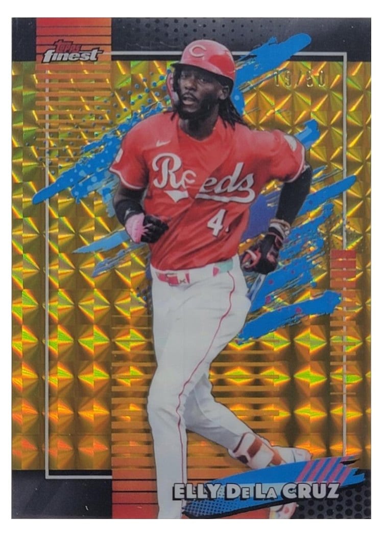 2026 Topps Finest Elly De La Cruz Gold Geometric Refractor #162 card