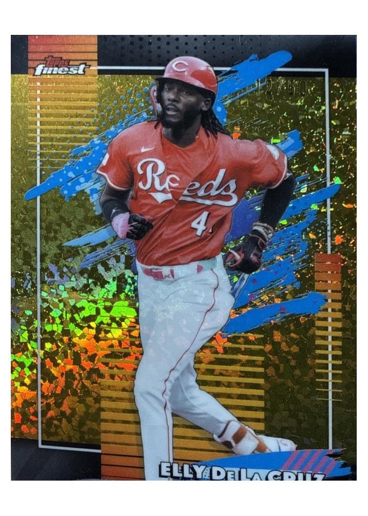 2026 Topps Finest Elly De La Cruz Gold Mini Diamond Refractor #162 card