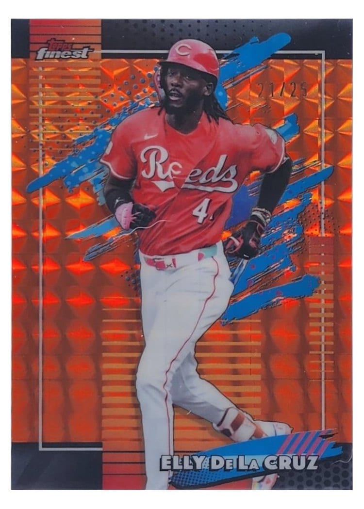 2026 Topps Finest Elly De La Cruz Orange Geometric Refractor #162 card