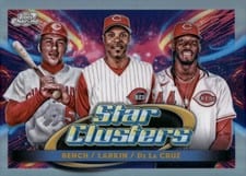 2025 Topps Cosmic Chrome Star Clusters Elly De La Cruz/Johnny Bench/Barry Larkin #TSC-4 card
