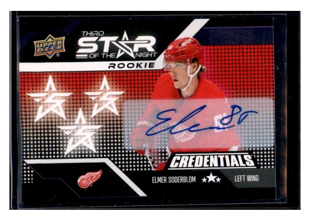 2022-23 Upper Deck Credentials 3rd Star of the Night Rookies Elmer Soderblom #3SR-2 card