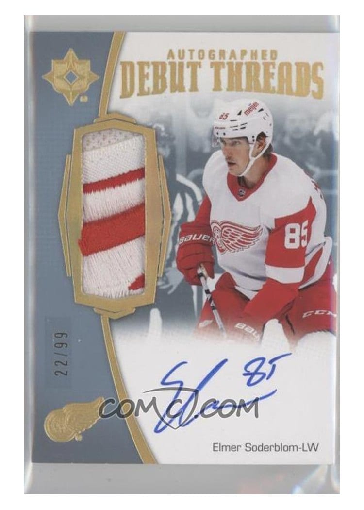 2022-23 Upper Deck Ultimate Collection Debut Threads Elmer Soderblom #ADT-ES card