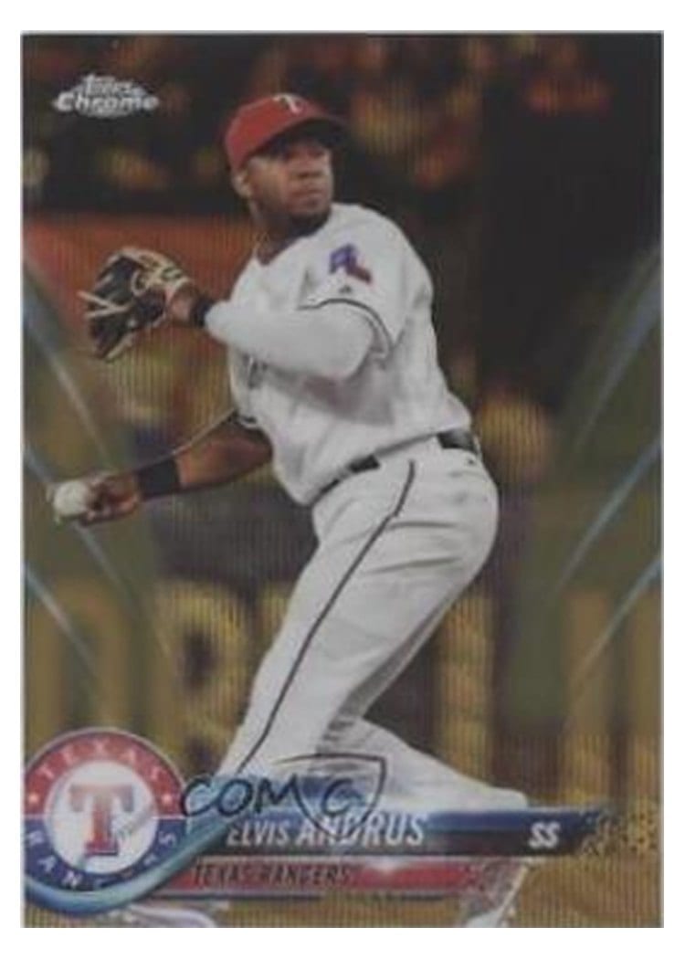 2018 Topps Chrome Base Set Elvis Andrus #130 card