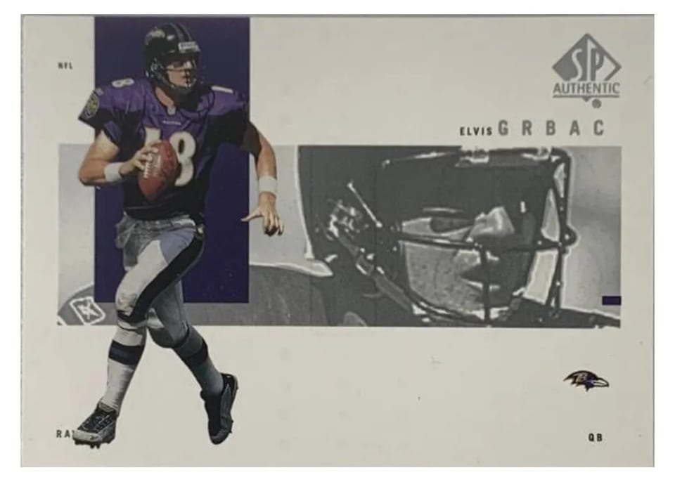 2001 SP Authentic Elvis Grbac #8 card