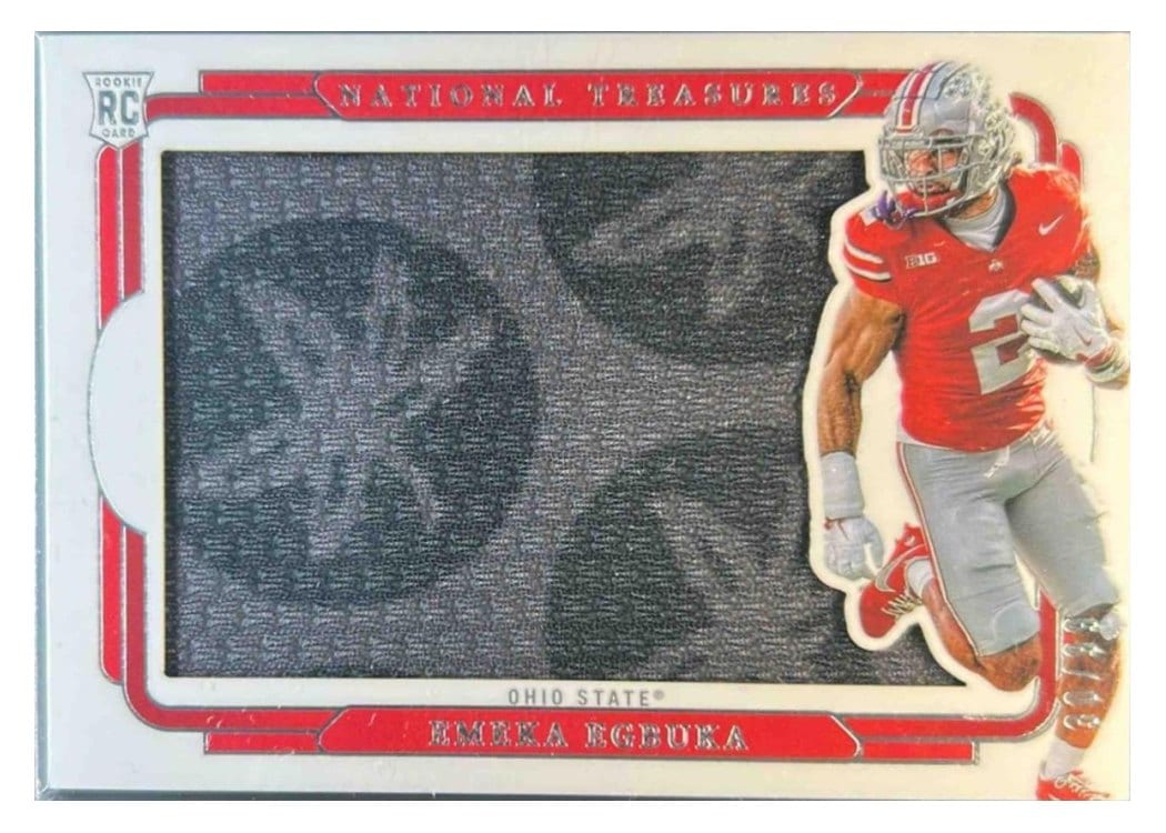 2025 Panini National Treasures Collegiate Rookie Silhouettes Emeka Egbuka #6