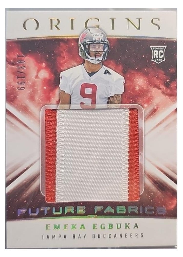 2025 Panini Origins Future Fabrics Emeka Egbuka RELIC #4 card